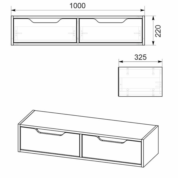 Κονσόλα-τουαλέτα Alberto pakoworld κρεμαστή καρυδί 100×32.5×22εκ – 184-000025