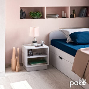 Κομοδίνο Mason pakoworld λευκό 40x32x40εκ – 184-000072