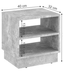 Κομοδίνο Mason pakoworld μελαμίνης σε γκρι απόχρωση μαρμάρου 40x32x40εκ – 184-000099
