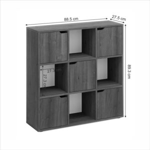 Βιβλιοθήκη Bookel pakoworld σε sonoma απόχρωση 88.5×27.5×89.3εκ – 184-000112