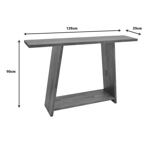 Κονσόλα Edgar pakoworld φυσικό ξύλο πεύκου 30mm καρυδί 139x29x90εκ – 197-000056