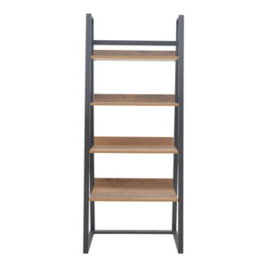 Βιβλιοθήκη Ryder pakoworld καρυδί-μαύρο 75x36x185εκ – 197-000064
