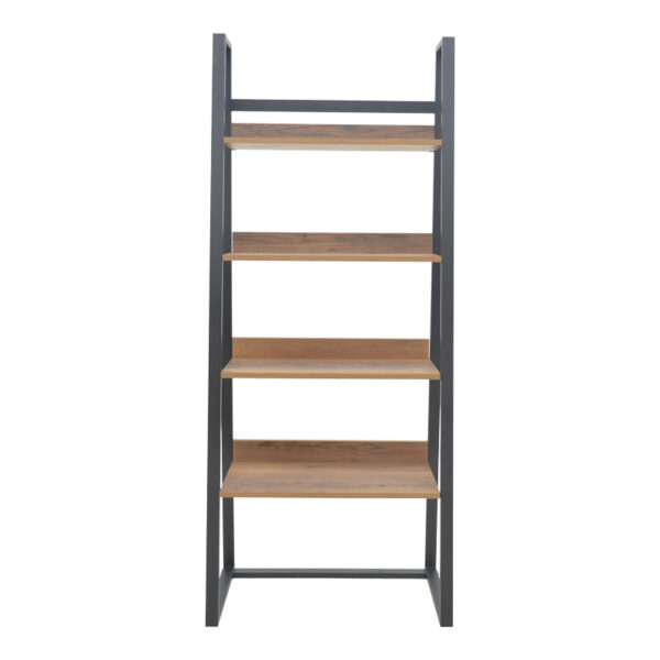 Βιβλιοθήκη Ryder pakoworld καρυδί-μαύρο 75x36x185εκ – 197-000064