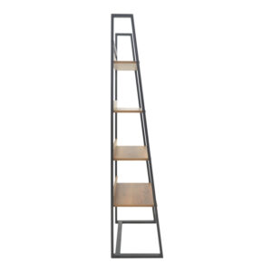 Βιβλιοθήκη Ryder pakoworld καρυδί-μαύρο 75x36x185εκ – 197-000064