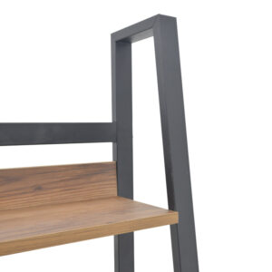 Βιβλιοθήκη Ryder pakoworld καρυδί-μαύρο 75x36x185εκ – 197-000064