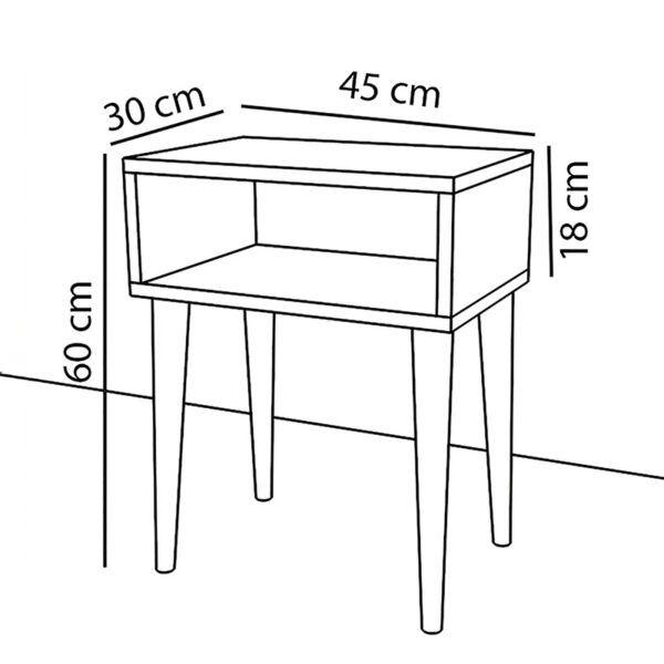 Κομοδίνο Hank pakoworld καρυδί 45x30x60εκ – 197-000126