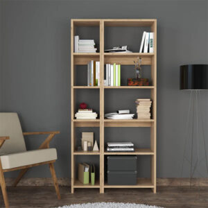Βιβλιοθήκη Alkathi pakoworld σε oak απόχρωση 77x22x160εκ – 197-000281
