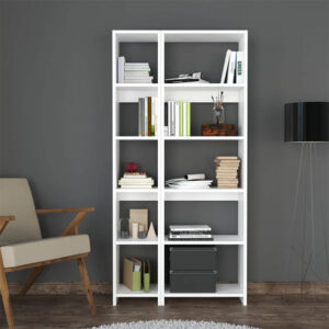 Βιβλιοθήκη Alkathi pakoworld σε λευκή απόχρωση 77x22x160εκ – 197-000282