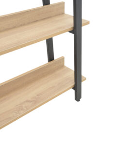 Βιβλιοθήκη Almond pakoworld σε oak-μαύρη απόχρωση 120x29x185εκ – 197-000290