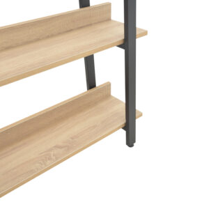 Βιβλιοθήκη Almond pakoworld σε oak-μαύρη απόχρωση 120x29x185εκ – 197-000290