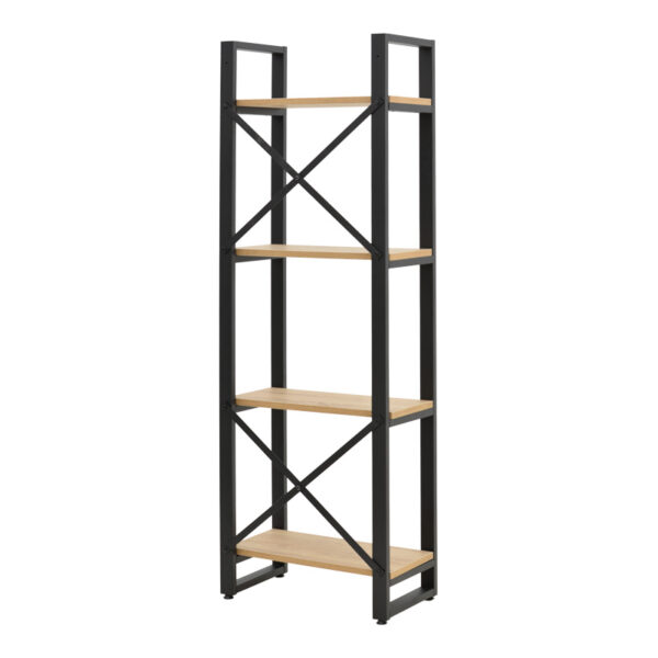 Βιβλιοθήκη Crimson pakoworld σε oak-μαύρη απόχρωση 50x22x150εκ – 197-000292