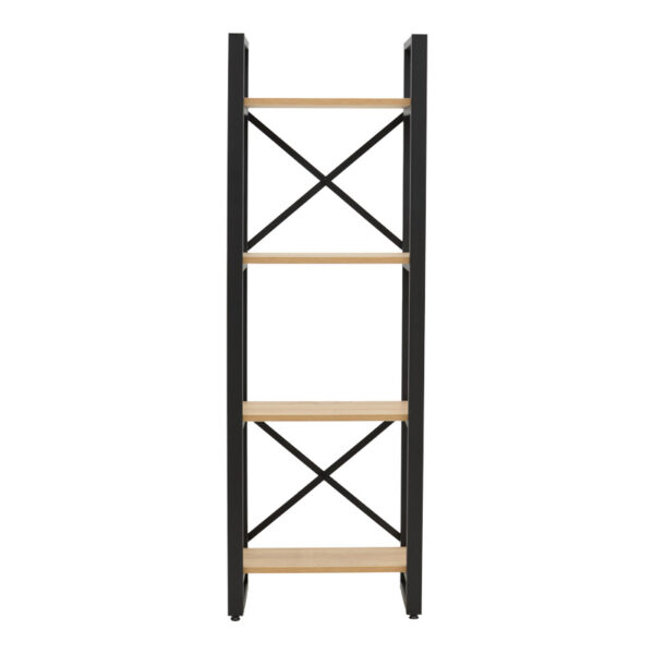 Βιβλιοθήκη Crimson pakoworld σε oak-μαύρη απόχρωση 50x22x150εκ – 197-000292