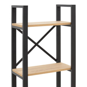 Βιβλιοθήκη Crimson pakoworld σε oak-μαύρη απόχρωση 50x22x150εκ – 197-000292