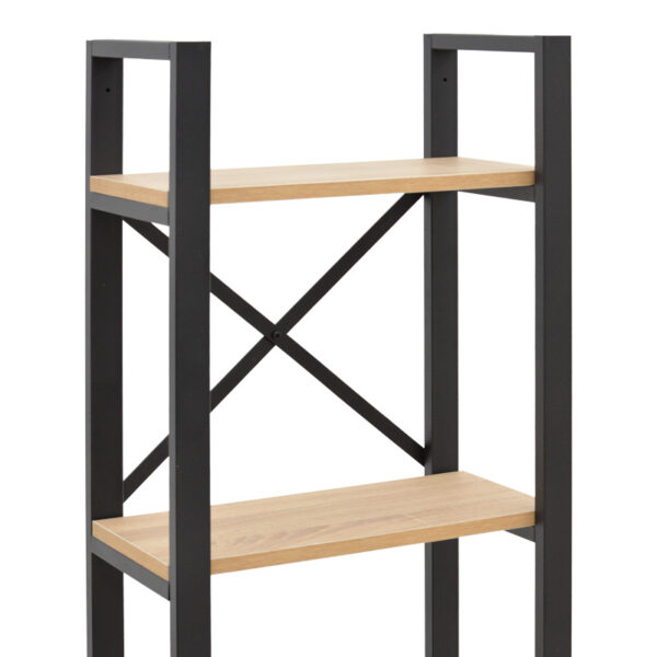Βιβλιοθήκη Crimson pakoworld σε oak-μαύρη απόχρωση 50x22x150εκ – 197-000292