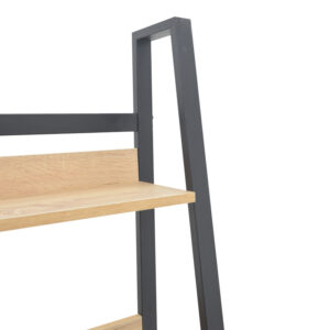 Βιβλιοθήκη Ryder pakoworld σε oak-μαύρη απόχρωση 75x36x185εκ – 197-000293
