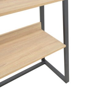 Βιβλιοθήκη Ryder pakoworld σε oak-μαύρη απόχρωση 75x36x185εκ – 197-000293