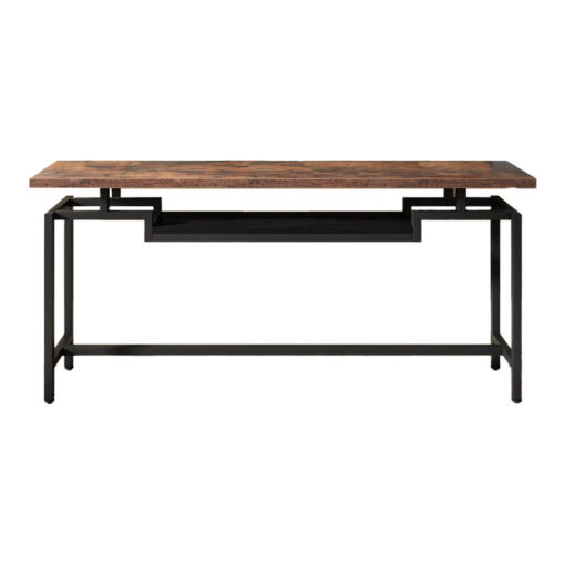Κονσόλα Onole pakoworld σε καρυδί – μαύρο μέταλλο 180x35x82εκ – 197-000294