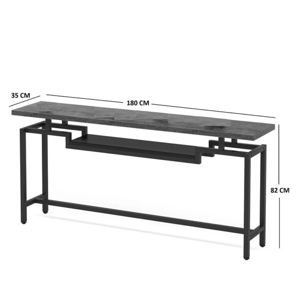 Κονσόλα Onole pakoworld σε καρυδί – μαύρο μέταλλο 180x35x82εκ – 197-000294