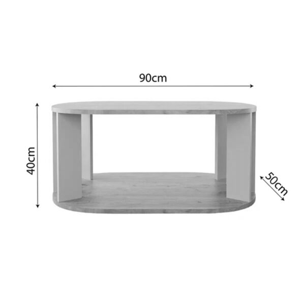 Τραπέζι Solka pakoworld σε oak απόχρωση με ανοιχτό γκρι 90x56x40εκ – 197-000310