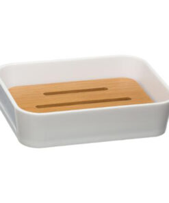 Σετ αξεσουάρ μπάνιου Nature pakoworld 2τμχ pp χρώμα λευκό – 199-000036