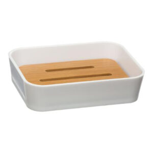 Σετ αξεσουάρ μπάνιου Nature pakoworld 2τμχ pp χρώμα λευκό – 199-000036