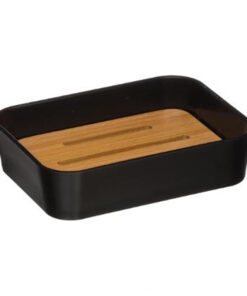 Σετ αξεσουάρ μπάνιου Nature pakoworld 2τμχ pp χρώμα μαύρο – 199-000037