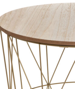 Τραπέζι σαλονιού Kumi pakoworld oak-χρυσό Φ41×40εκ – 199-000175