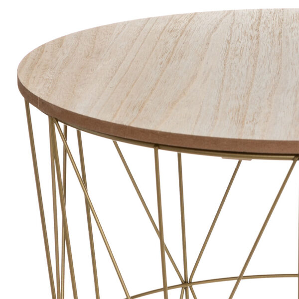 Τραπέζι σαλονιού Kumi pakoworld oak-χρυσό Φ41×40εκ – 199-000175