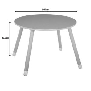 Παιδικό τραπεζάκι Playful pakoworld γκρι-φυσικό Φ60×43.5εκ – 199-000324