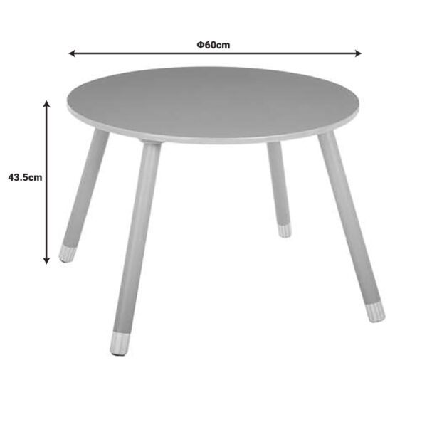 Παιδικό τραπεζάκι Playful pakoworld γκρι-φυσικό Φ60×43.5εκ – 199-000324