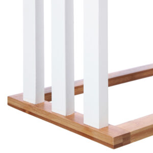 Κρεμάστρα επιδαπέδια Tower pakoworld MDF-μπαμπού λευκό-φυσικό 55x24x82εκ – 199-000498
