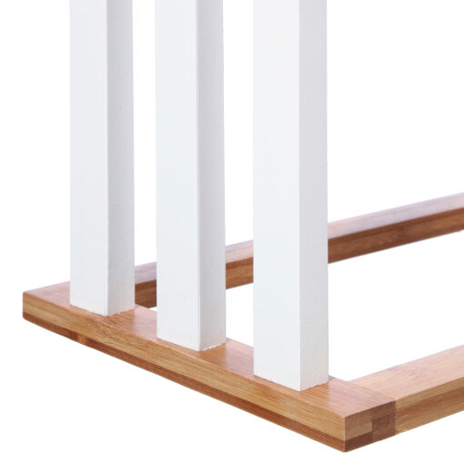 Κρεμάστρα επιδαπέδια Tower pakoworld MDF-μπαμπού λευκό-φυσικό 55x24x82εκ – 199-000498
