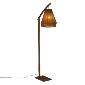Φωτιστικό δαπέδου Sean pakoworld Ε27 60W μπαμπού μπεζ 52x30x158εκ – 199-000515
