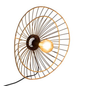 Φωτιστικό τοίχου-απλίκα Alara pakoworld E27 40W χρυσό-μαύρο Φ45×11εκ – 199-000541