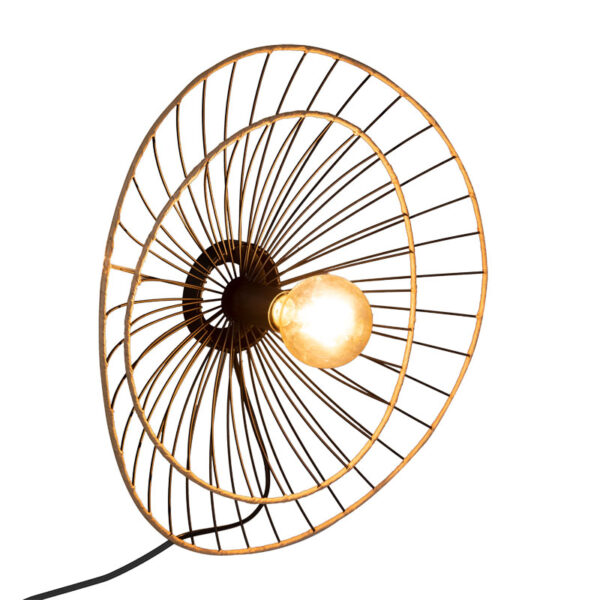Φωτιστικό τοίχου-απλίκα Alara pakoworld E27 40W χρυσό-μαύρο Φ45×11εκ – 199-000541
