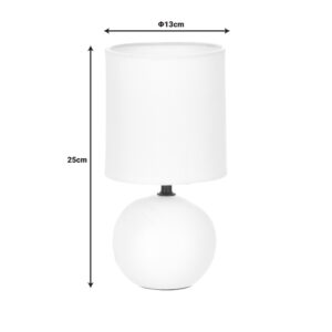 Επιτραπέζιο φωτιστικό PWL-1210 pakoworld Ε14 60W κεραμικό σε λευκό gloss χρώμα Φ13×25εκ – 199-000576