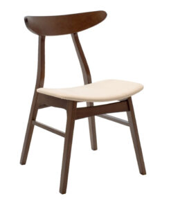 Tραπεζαρία Benson – Orlean pakoworld σετ 5τμχ καρυδί – ύφασμα μπεζ 80x80x75εκ – 200-000176