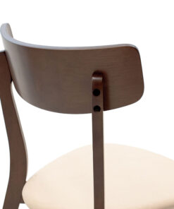 Tραπεζαρία Benson – Toto pakoworld σετ 5τμχ καρυδί – ύφασμα μπεζ 80x80x75εκ – 200-000178