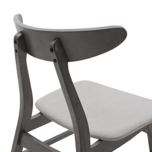 Tραπεζαρία Benson – Orlean pakoworld σετ 5τμχ rustic grey – ύφασμα γκρι 80x80x75εκ – 200-000179