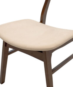 Tραπεζαρία Benson – Orlean pakoworld σετ 5τμχ καρυδί – ύφασμα μπεζ 120x80x75εκ – 200-000182