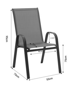 Τραπεζαρία Valor-Calan σετ 7τεμ pakoworld μέταλλο λευκό-textilene καφέ – 200-000320