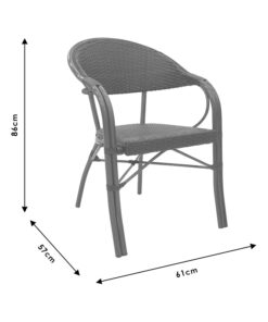 Σαλόνι Paula σετ 3τεμ pakoworld μέταλλο-pe rattan καφέ – 200-000332