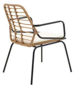 Σαλόνι Gaus-Naoki σετ 3τεμ pakoworld μέταλλο μαύρο pe φυσικό – 200-000359