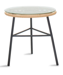 Σαλόνι Gaus-Naoki σετ 3τεμ pakoworld μέταλλο μαύρο-pe φυσικό. – 200-000362