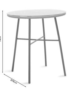 Τραπεζαρία Gaus-Naoki σετ 3τεμ pakoworld μέταλλο μαύρο pe φυσικό – 200-000369