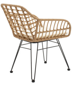 Τραπεζαρία Gaus-Naoki σετ 3τεμ pakoworld μέταλλο μαύρο-pe φυσικό. – 200-000372