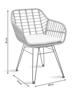 Τραπεζαρία Gaus-Naoki σετ 3τεμ pakoworld μέταλλο μαύρο-pe φυσικό. – 200-000372