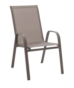 Τραπεζαρία Ensure-Calan σετ 5τεμ pakoworld μέταλλο-textilene καφέ – 200-000382