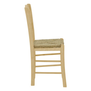 Καρέκλα καφενείου με ψάθα Syros-Charchie pakoworld άβαφο ξύλο 42x40x89εκ9εκ – 200-000742