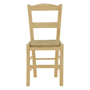 Καρέκλα καφενείου με ψάθα Syros-Charchie pakoworld άβαφο ξύλο 42x40x89εκ9εκ – 200-000742